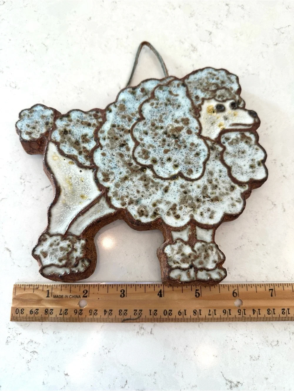 MCM Poodle Trivet by Victoria Littlejohn Ceramics. 1964 Vintage